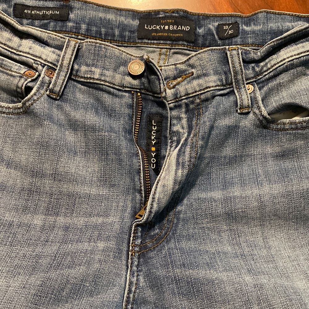 Mens Lucky Brand 410 Athletic Slim Fit Jeans light wash